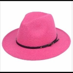 Fashion Pink wide Brim hat